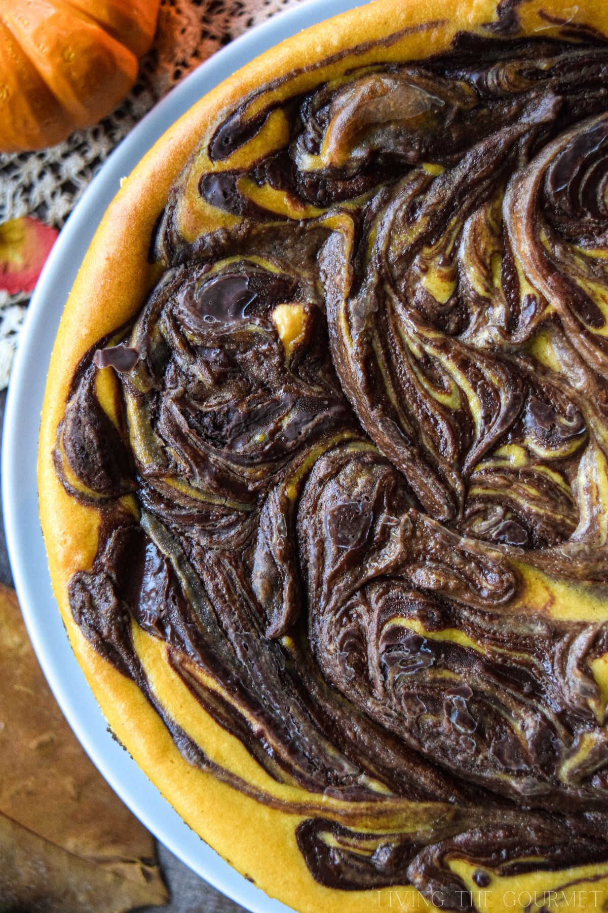 Chocolate Swirl Pumpkin Cheesecake