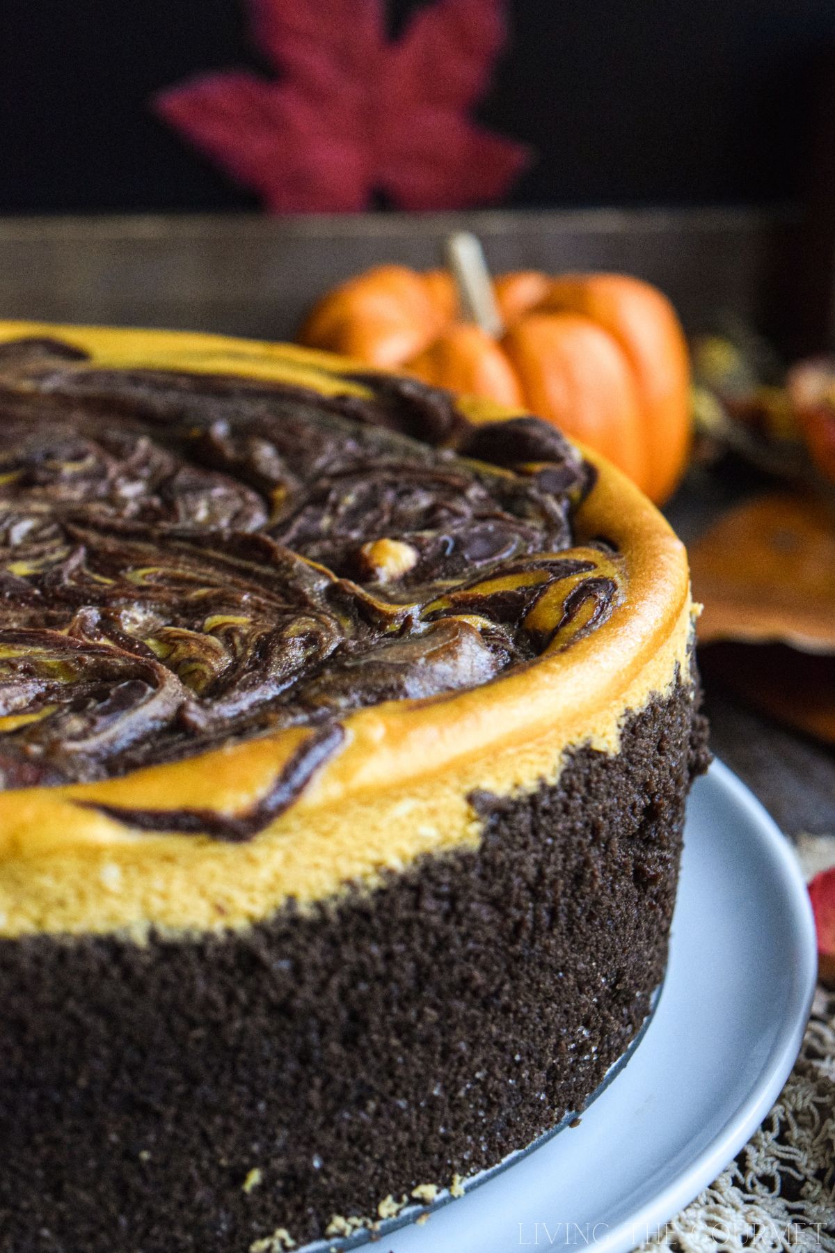 Chocolate Swirl Pumpkin Cheesecake