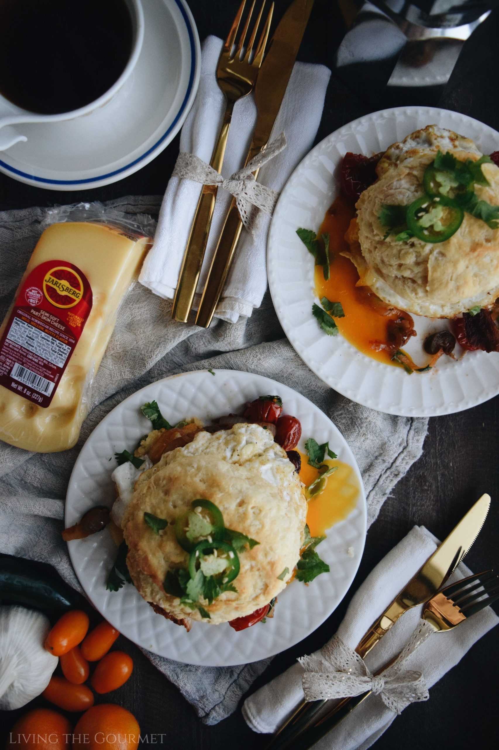 breakfast egg biscuit featuring jarlsberg