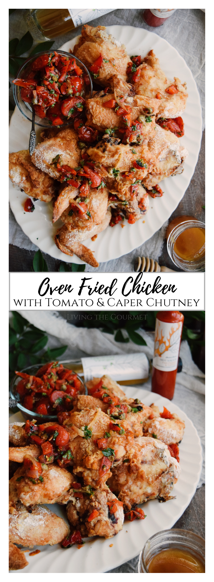Oven Fried Chicken with Tomato & Caper Chutney - Living The Gourmet