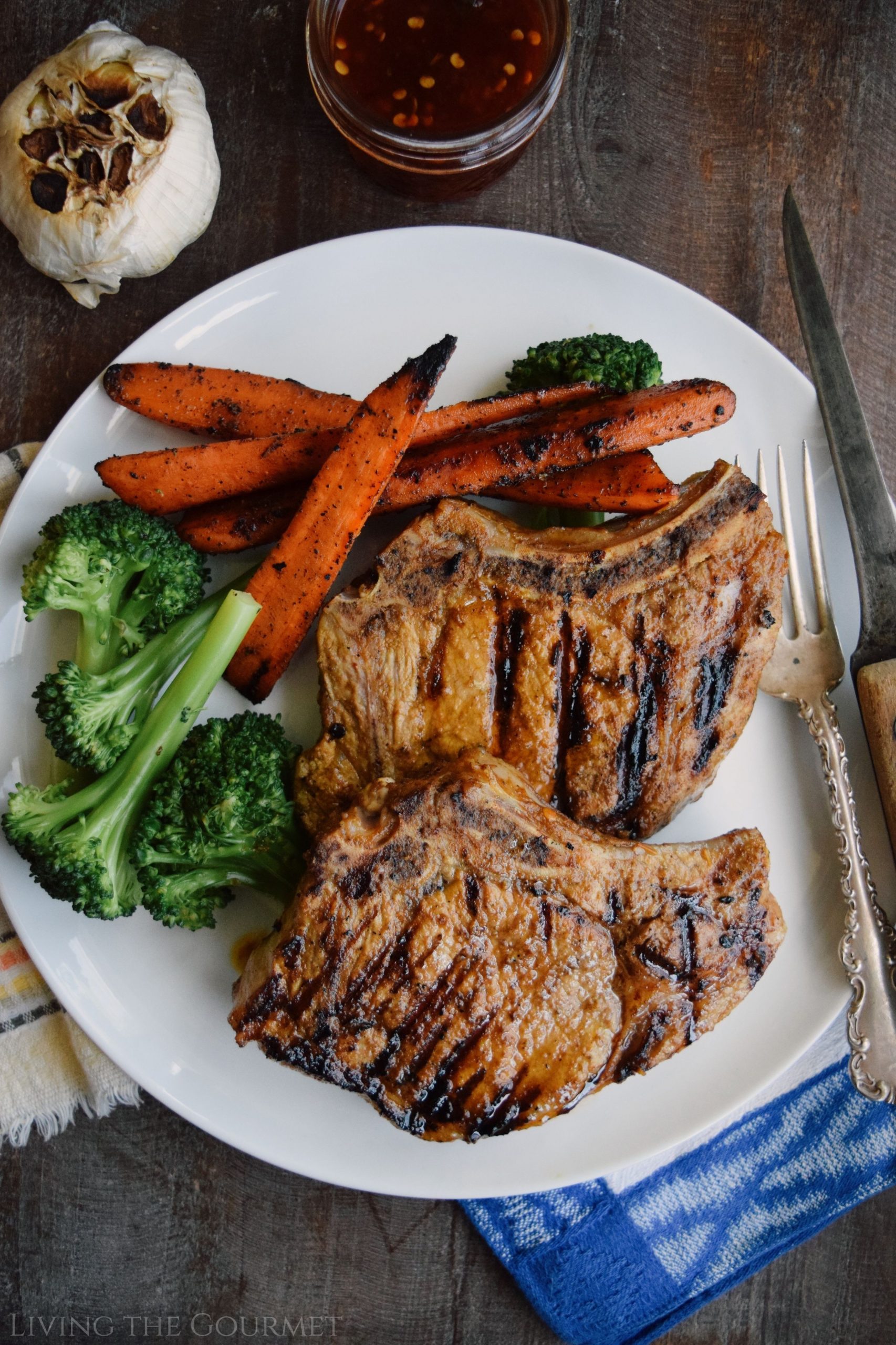 Spicy Honey Mustard Grilled Pork Chops - Living The Gourmet