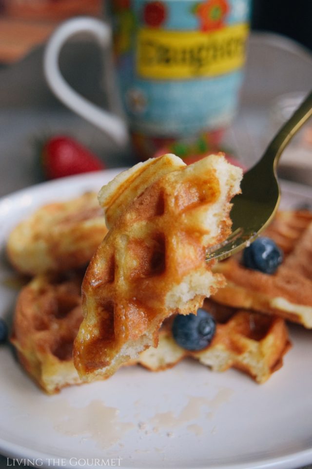 Easy Homemade Belgian Waffles Recipe - From Scratch - Living The Gourmet