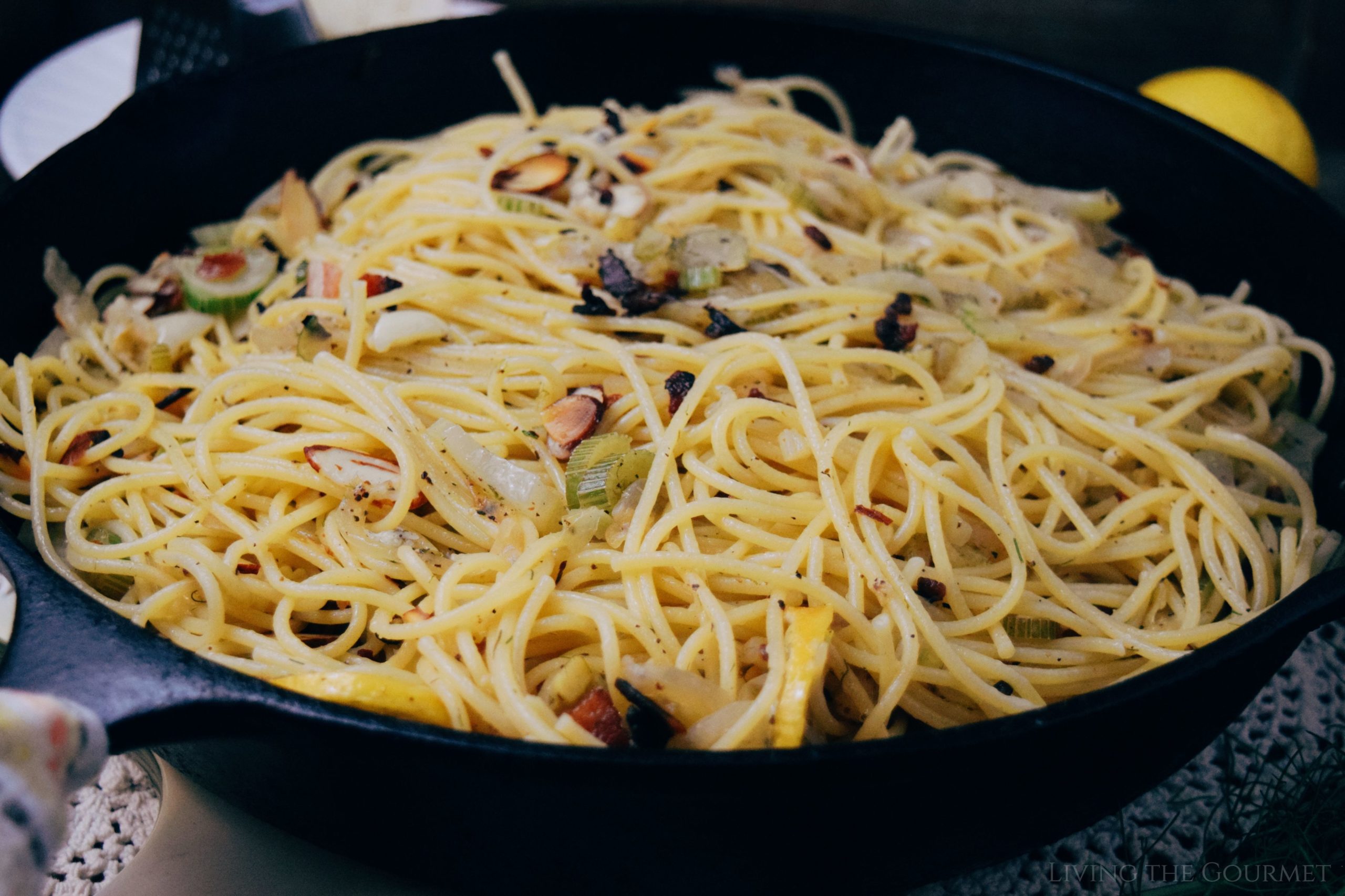 Fennel & Spaghetti with Toasted Almonds Living The Gourmet