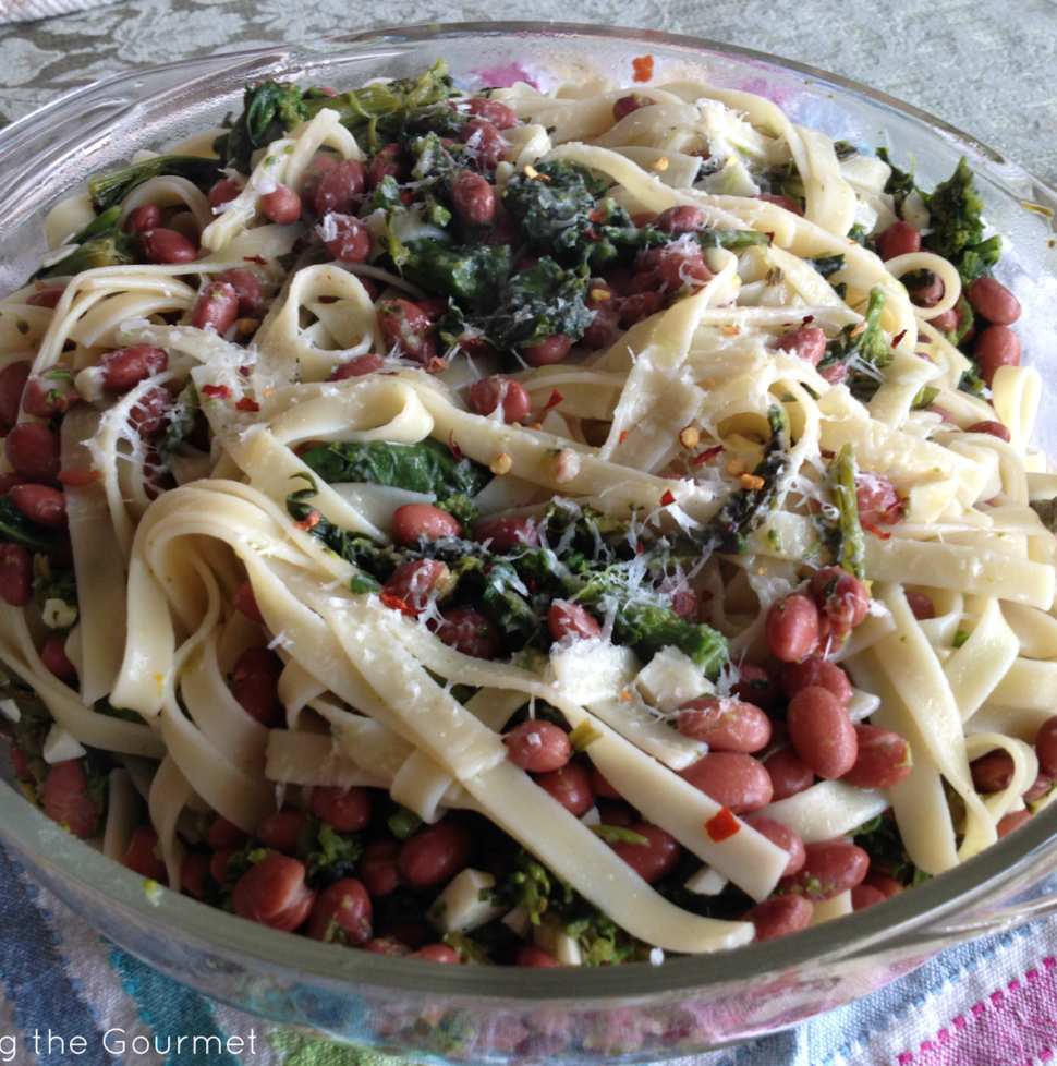 Broccoli Rabe with Beans and Fettuccini - Living The Gourmet