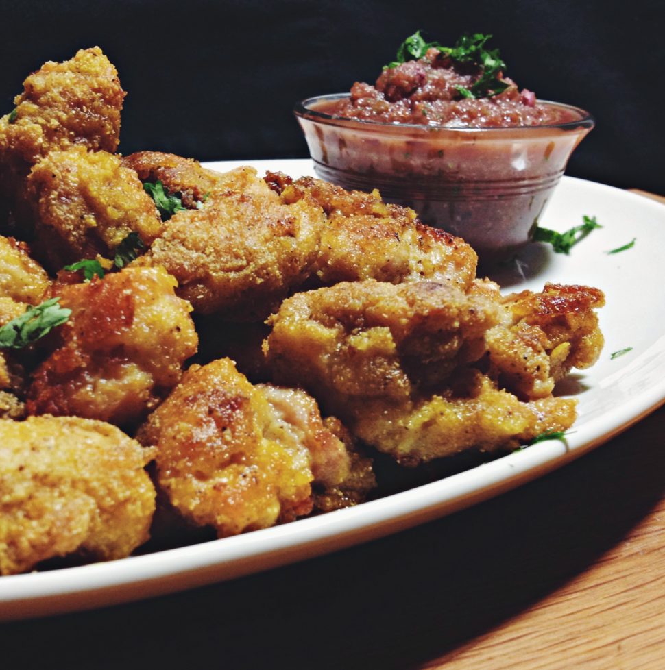 Fresh Chicken Nuggets & Pomegranate Salsa - Living The Gourmet