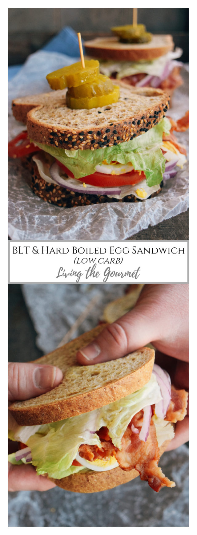 BLT & Hard Boiled Egg Sandwich (low carb) - Living The Gourmet