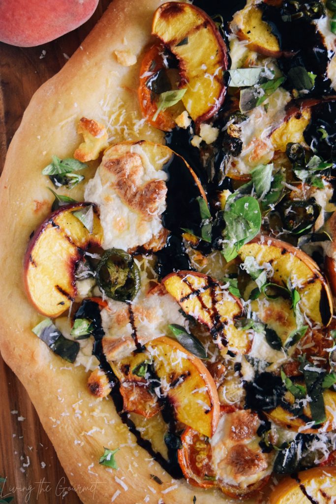 Grilled Peach & Goat Cheese Pizza - Living The Gourmet