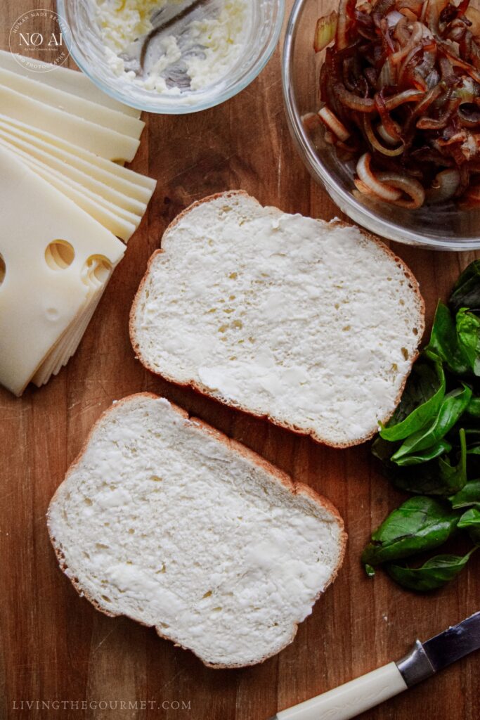 Ingredients for a grilled cheese sandwich