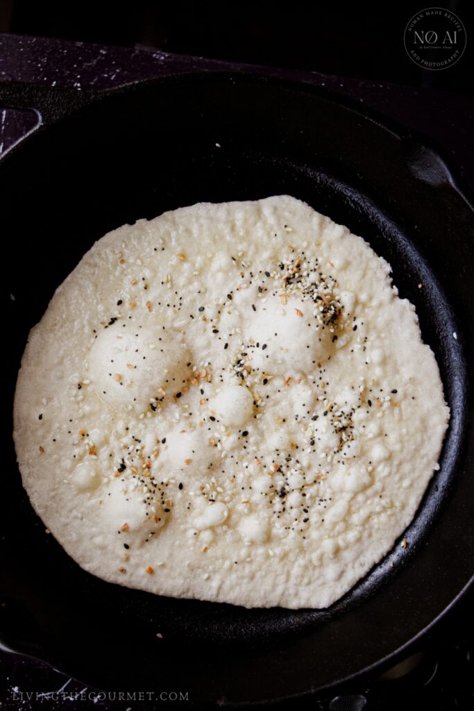 Cooking flatbread on the stovetop