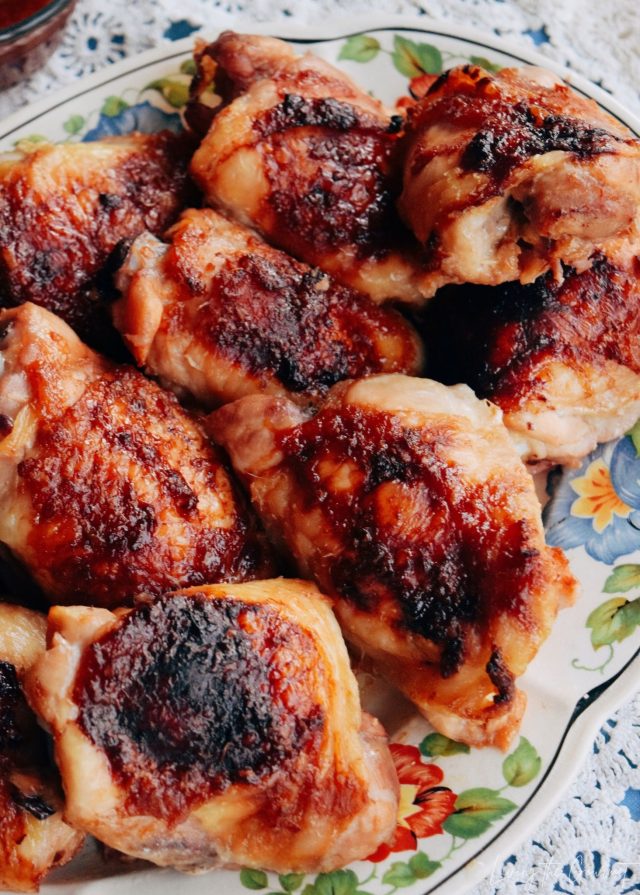 BBQ Glazed Chicken Thighs - Living The Gourmet