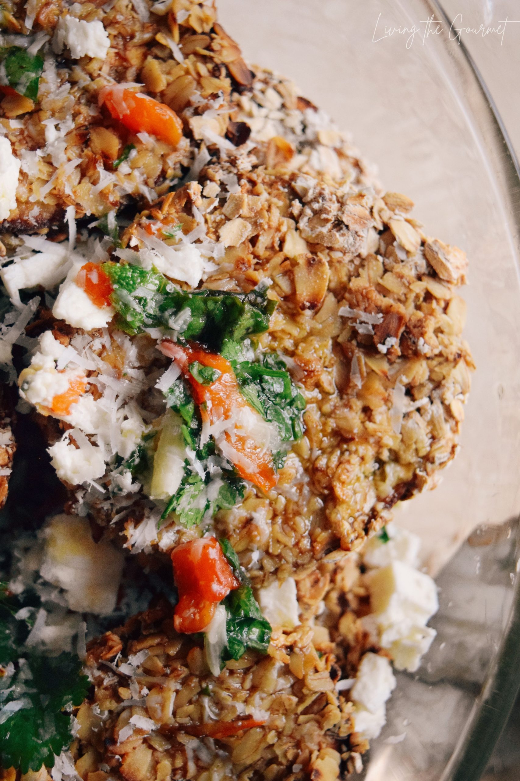 Oat Crusted Eggplant Salad - Living The Gourmet
