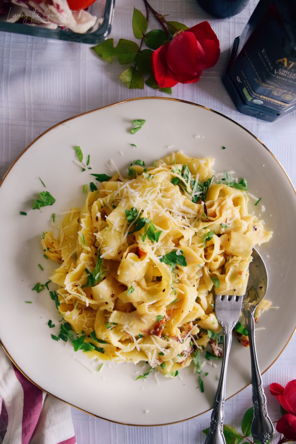 Pappardelle Aglio E Olio Living The Gourmet