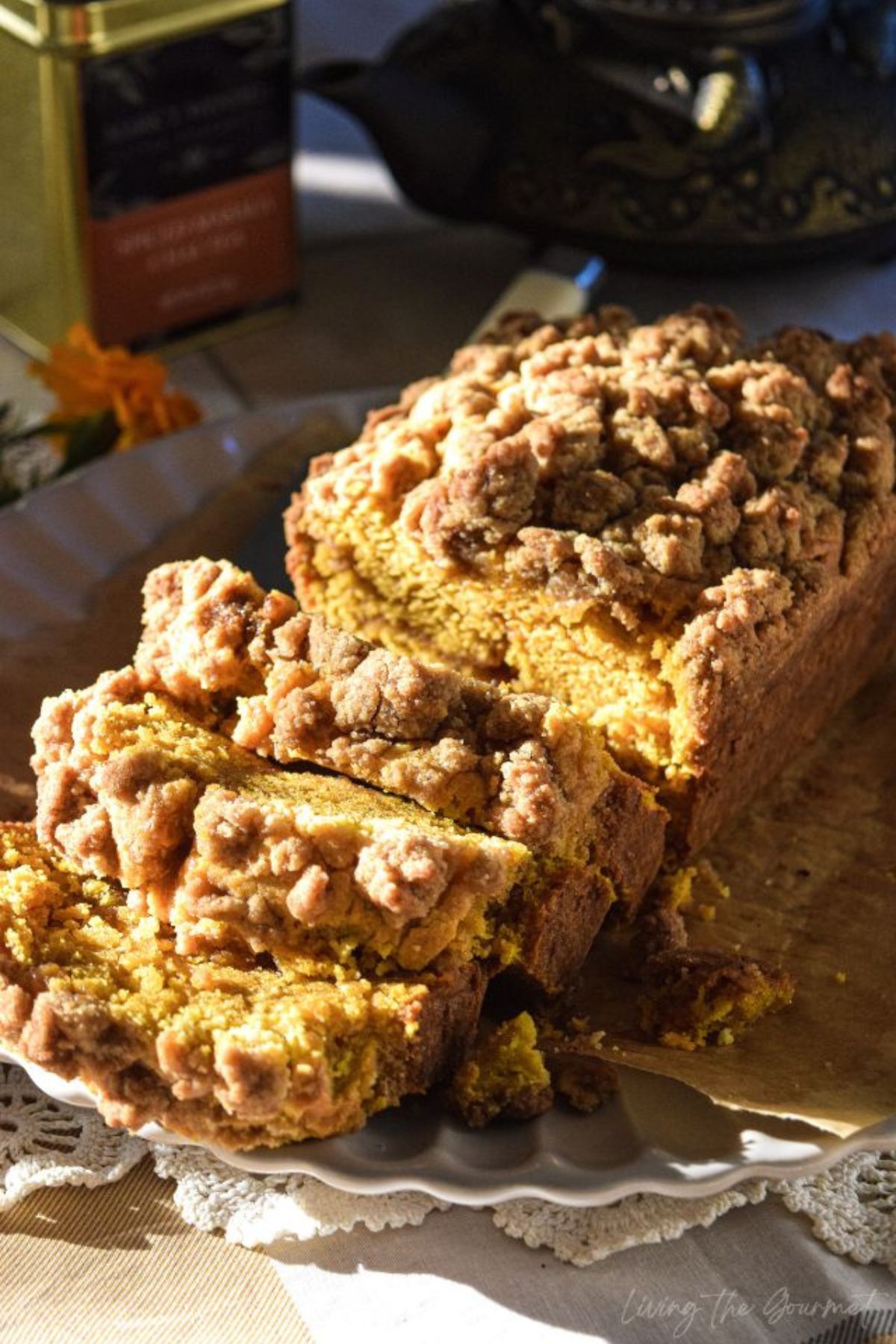 Pumpkin Caramel Loaf with Cinnamon Streusel