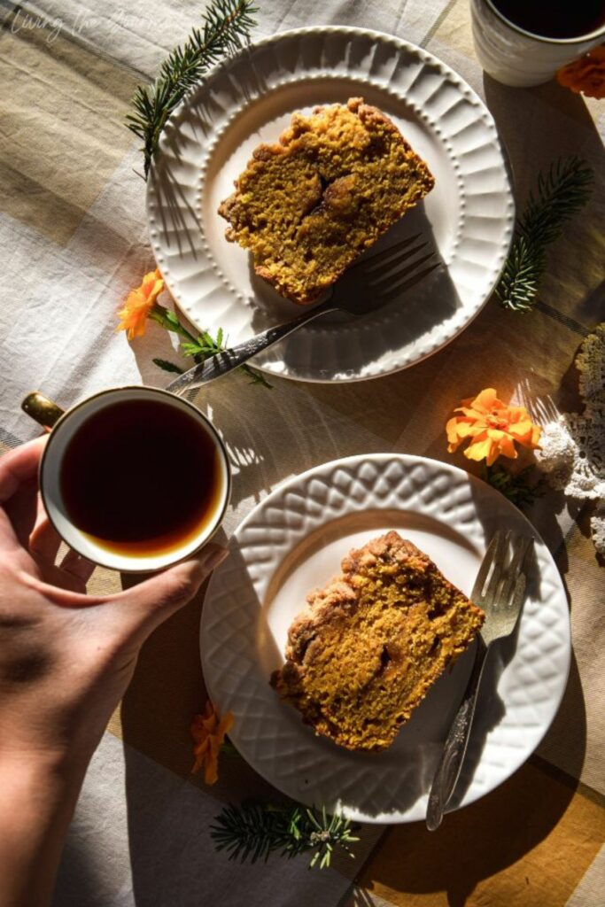 Pumpkin Caramel Loaf with Cinnamon Streusel