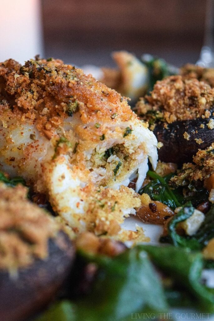 Baked Fillet of Flounder Stuffed with Spinach Recipe