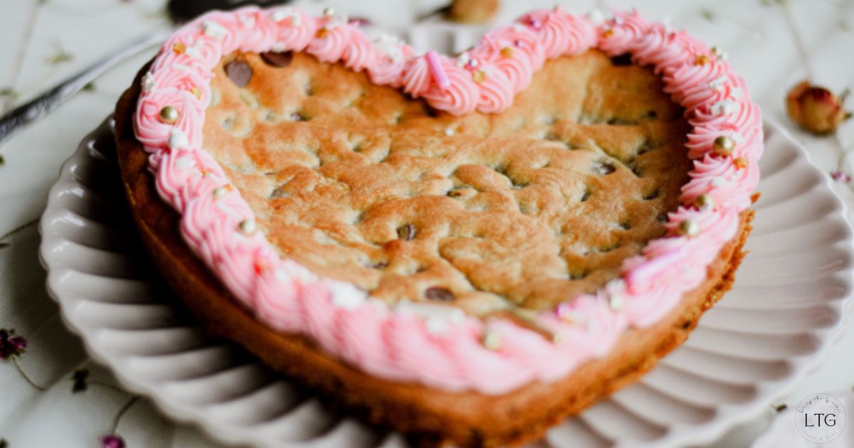 Chocolate Chip Cookie Heart Cake