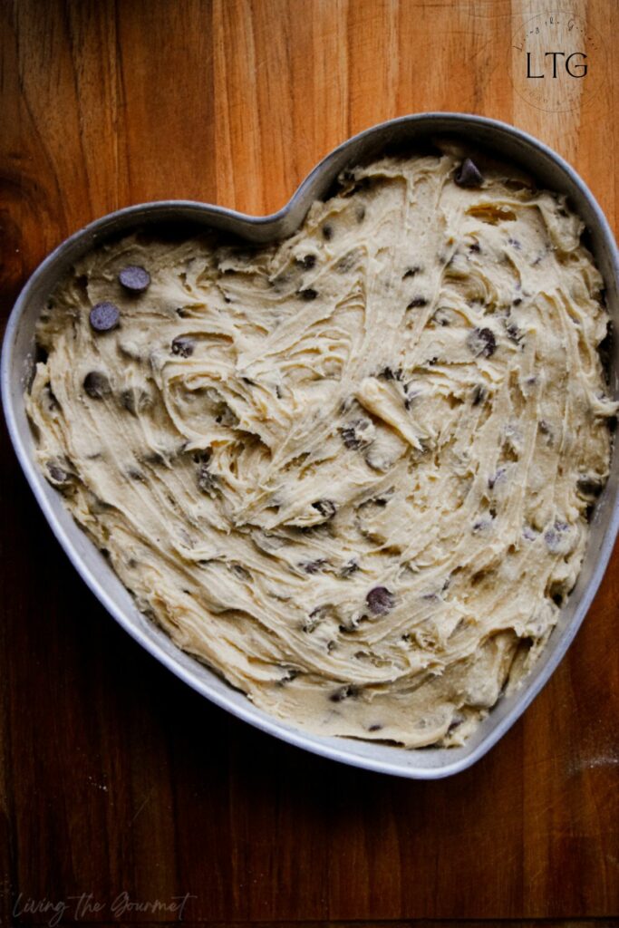 Chocolate Chip Cookie Heart Cake