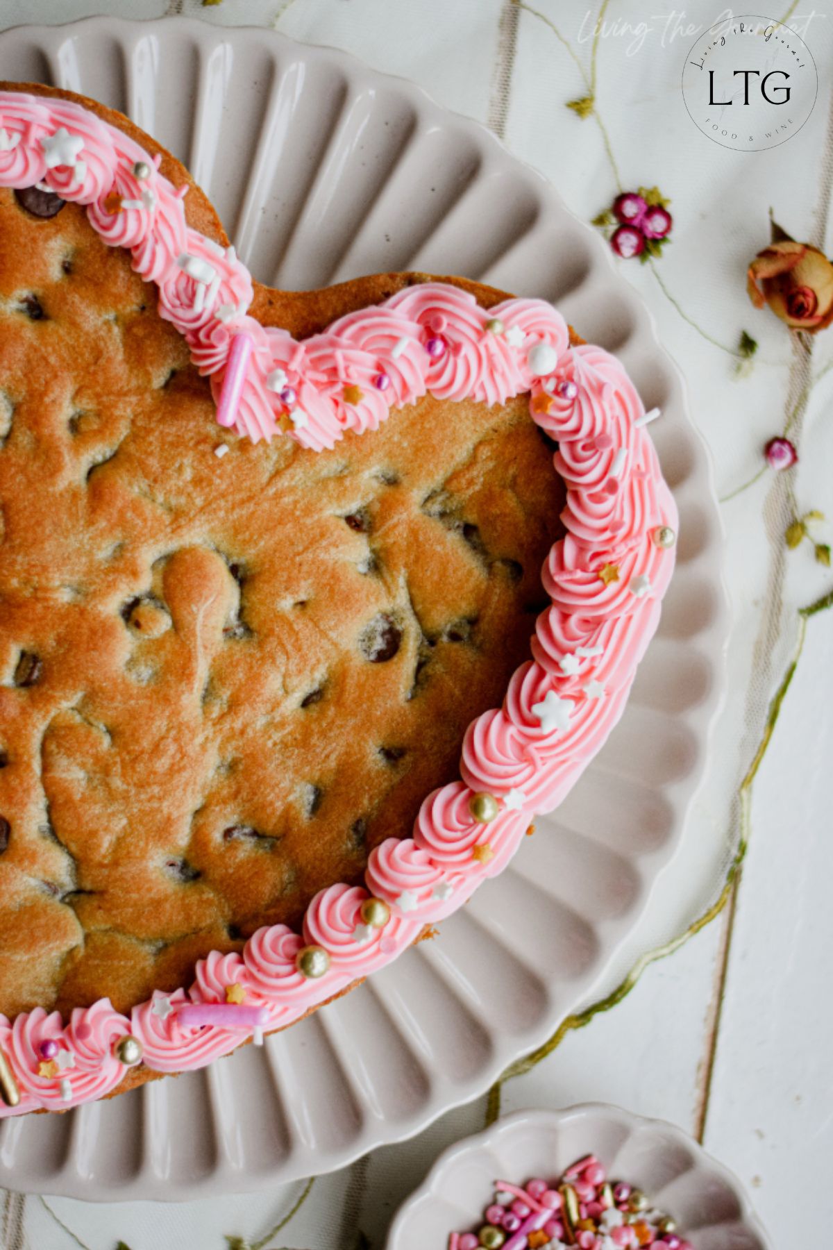 Chocolate Chip Cookie Heart Cake