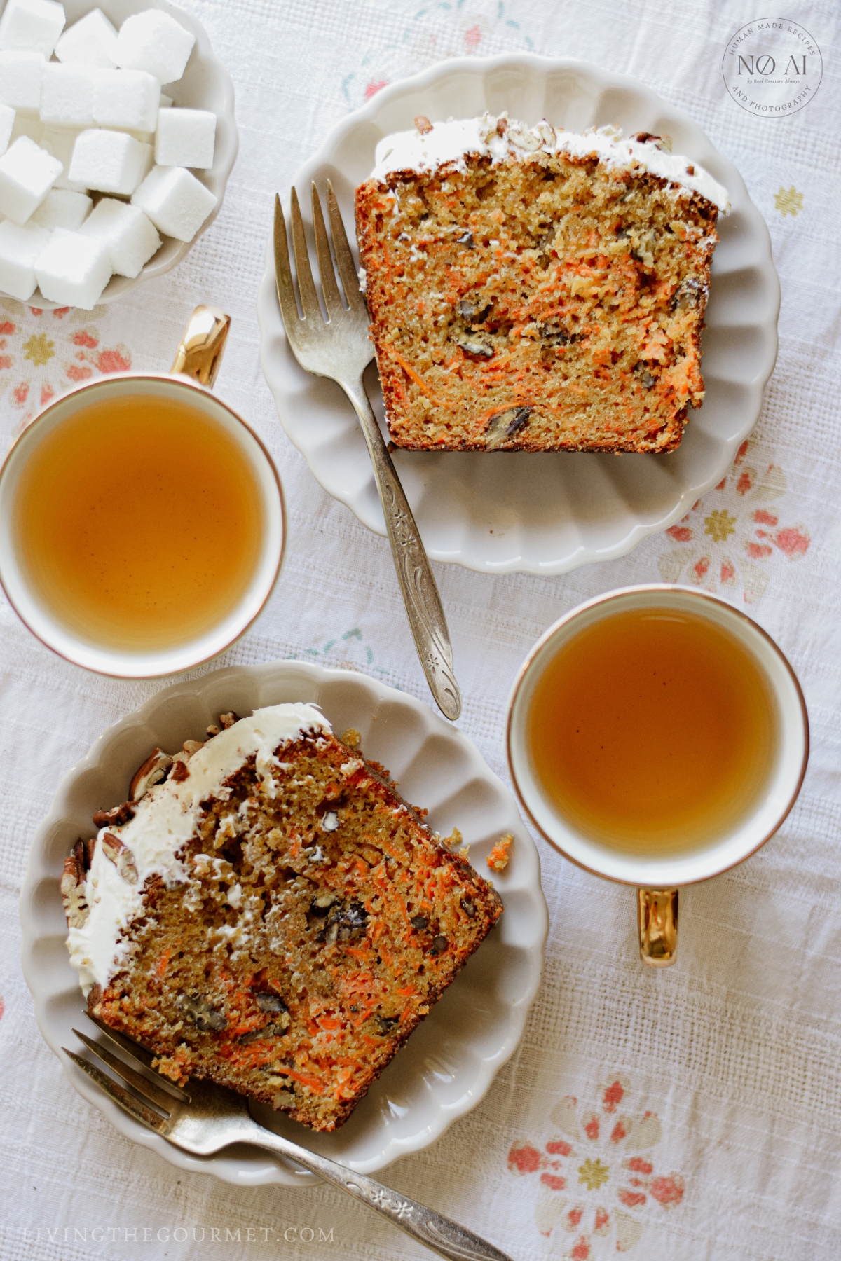 A tablescape featuring Homemade Carrot Cake