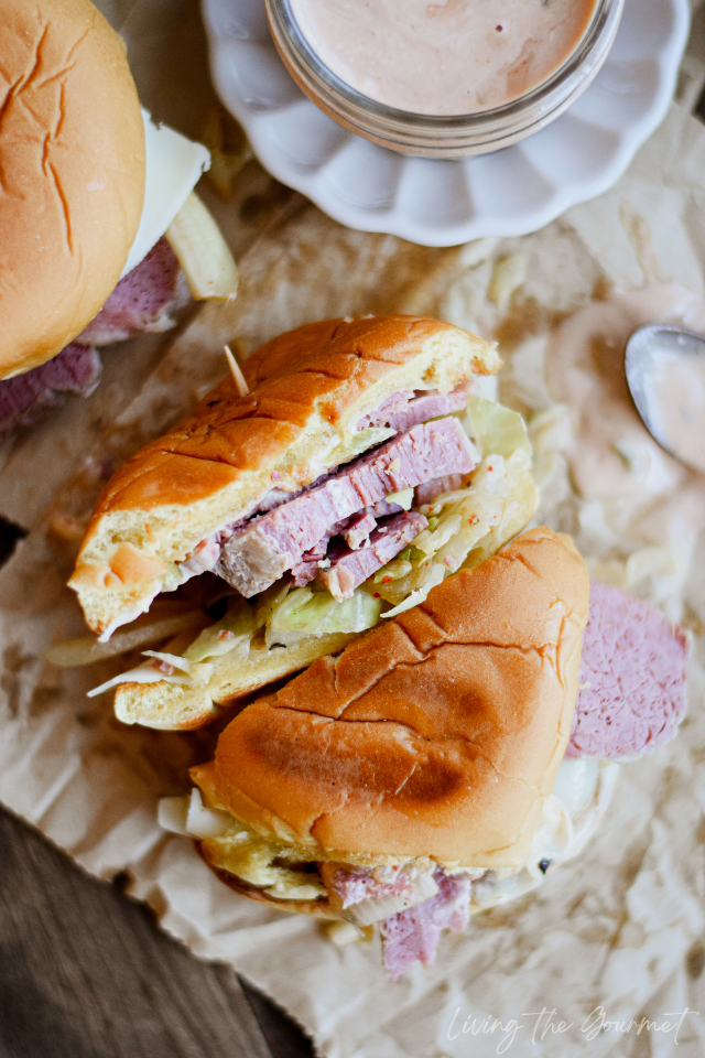 Corned Beef Reuben Sliders - Living The Gourmet