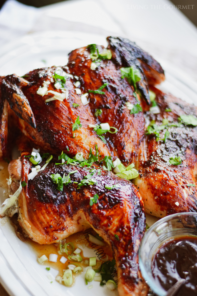 Roasted Spatchock Chicken with Smoky BBQ Sauce - Living The Gourmet