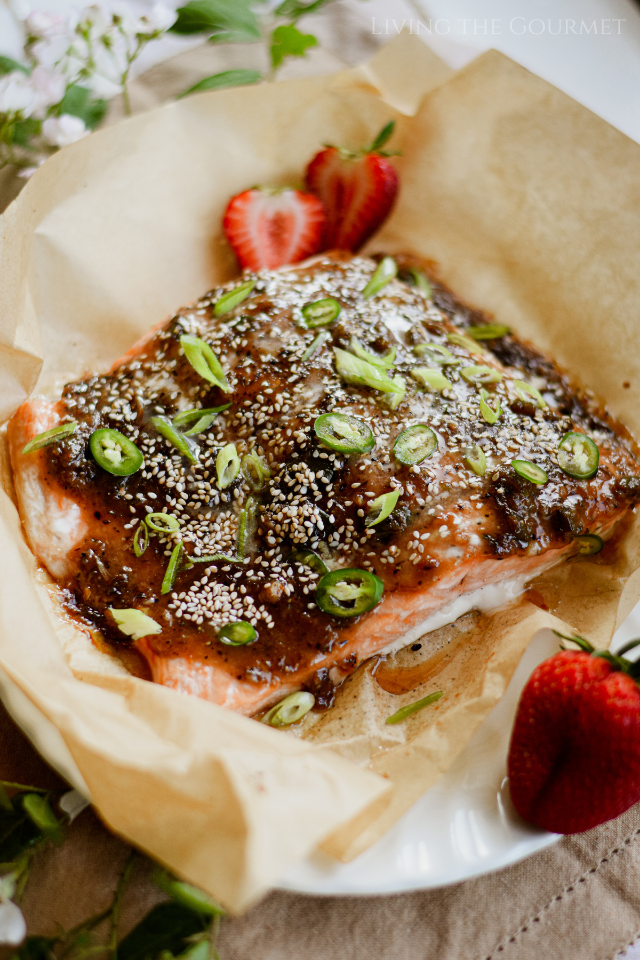 Baked Salmon with Strawberry BBQ Sauce - Living The Gourmet