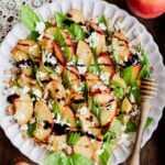 Peach and Feta Salad with Honey and Balsamic Glaze
