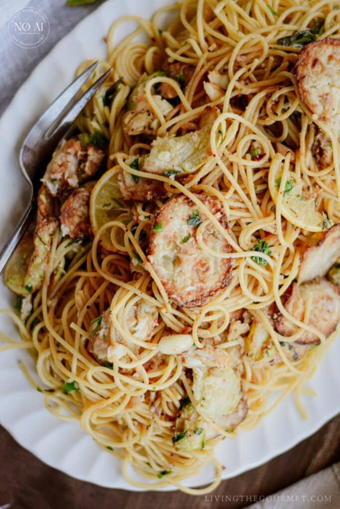 Spaghetti with Fried Zucchini