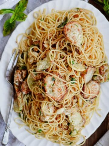 Spaghetti with Fried Zucchini - Easy Pasta Recipe