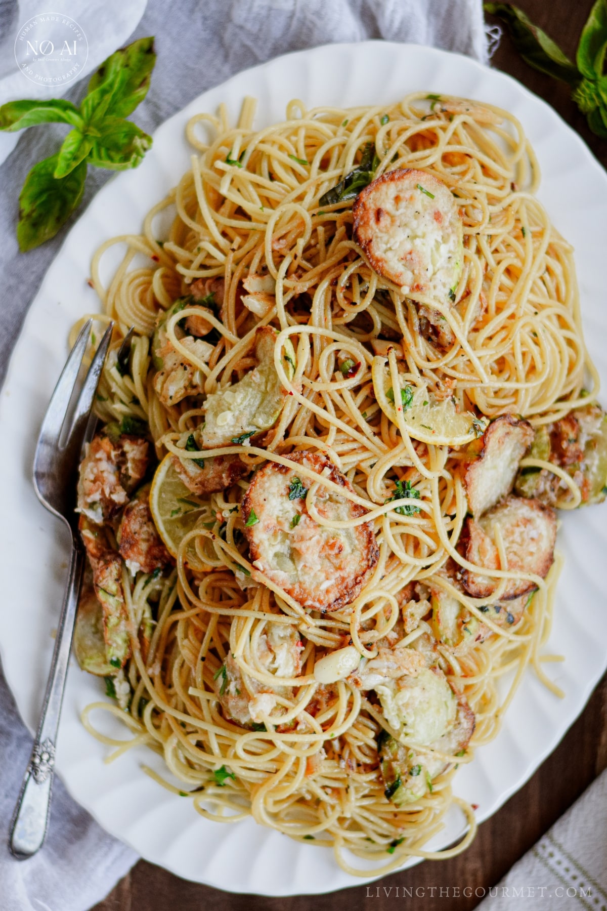 Spaghetti with Fried Zucchini - Easy Pasta Recipe