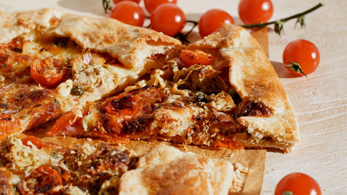 A slice of pizza galette