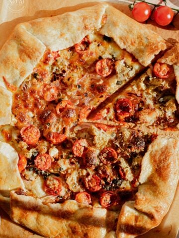 Homemade Pizza Galette featuring a flaky pastry