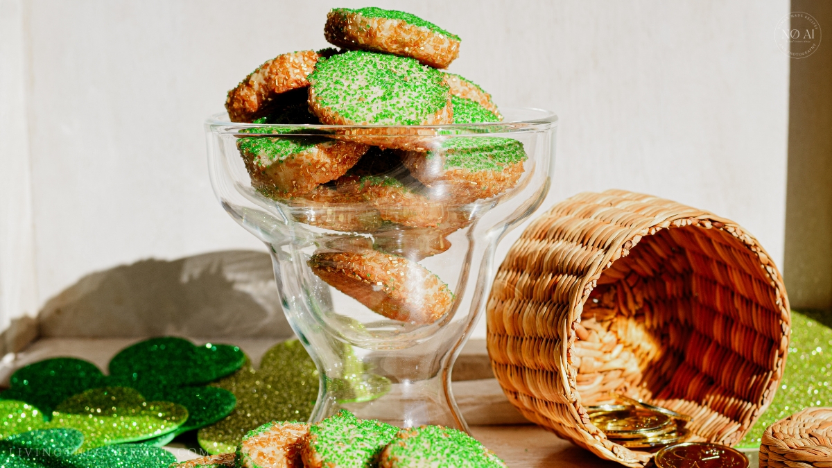Buttery crisp sugar cookies made with Irish Cream