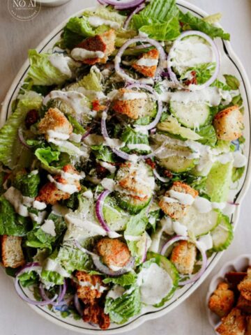 This salad can easily be kicked up with the addition of marinated peppers, mixed seafood, or additional veggies like radishes or carrots. Think of today's recipe as a canvass to let your creativity shine.