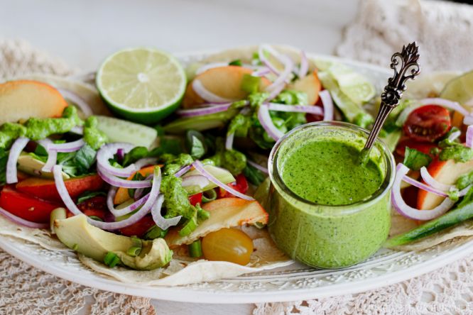 Fresh Garden Tacos with Cilantro Dressing