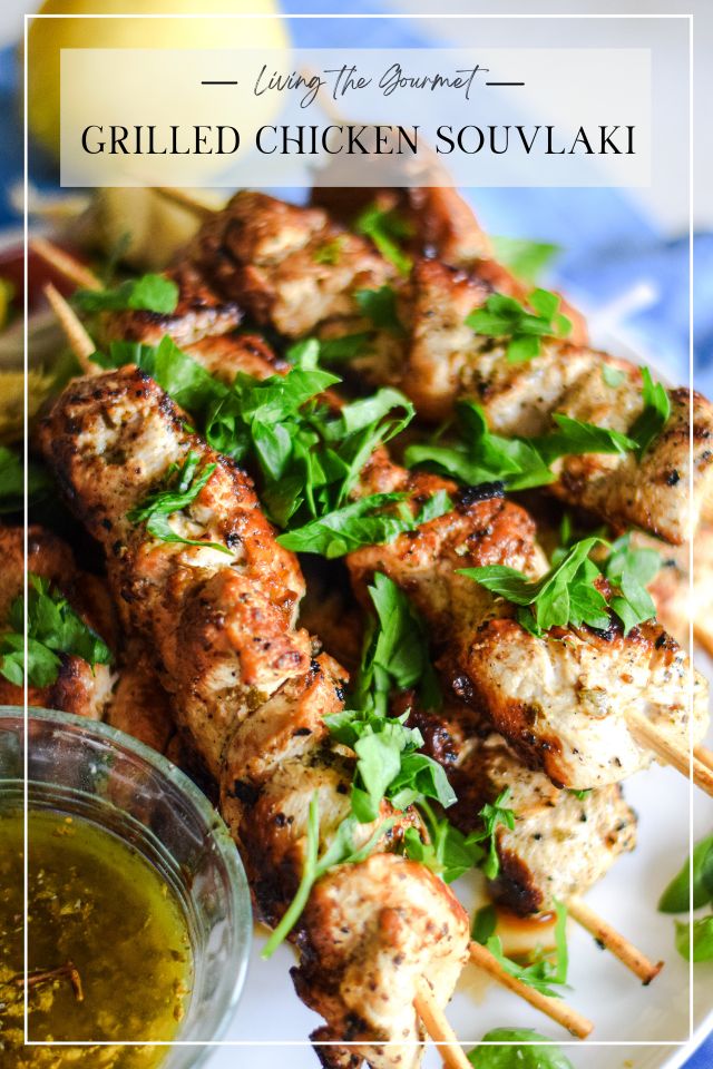 Grilled Chicken Souvlaki with Greek Romaine Salad