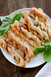 Super Easy Salami and Cheese Puff Pastry Twists