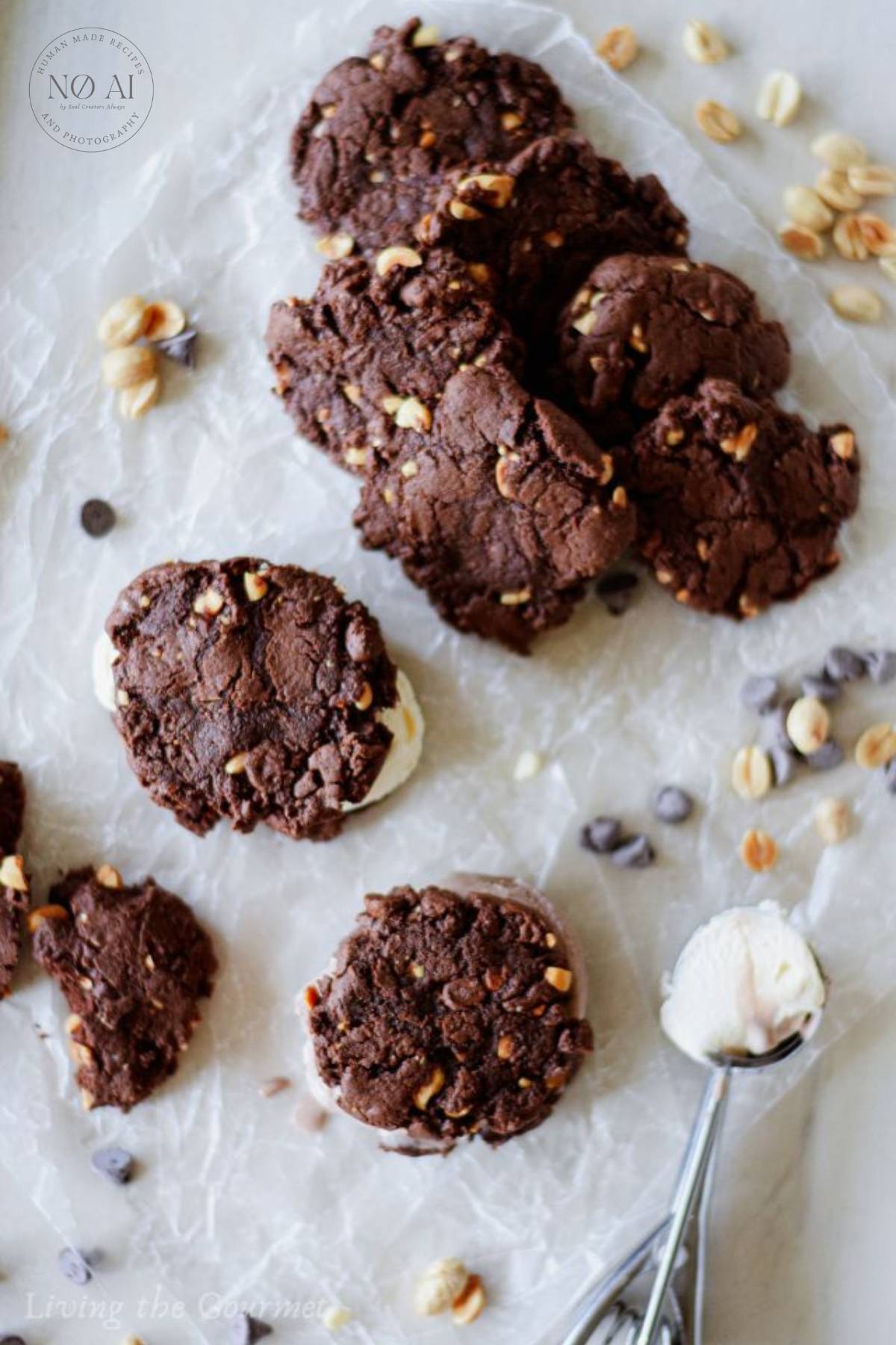 These double chocolate peanut cookies are perfect for ice cream sandwiches all summer long!