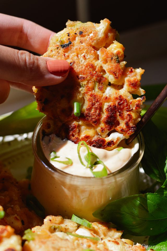 Cauliflower Fritters with Wasabi Mayo