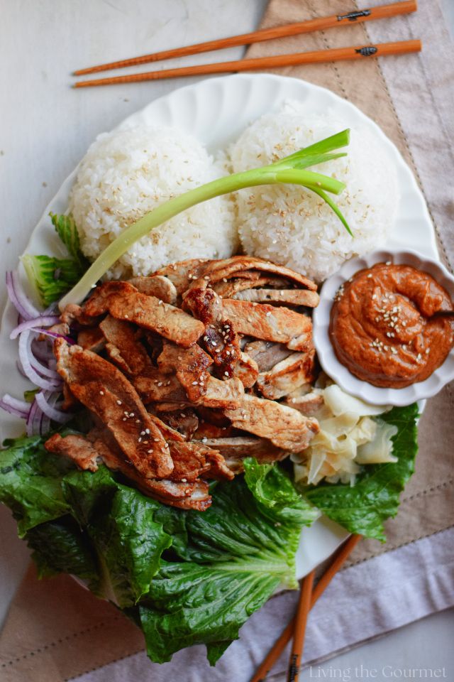 Pork and Peanut Sauce Wraps