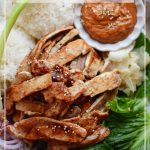 Pork and Peanut Sauce Wraps