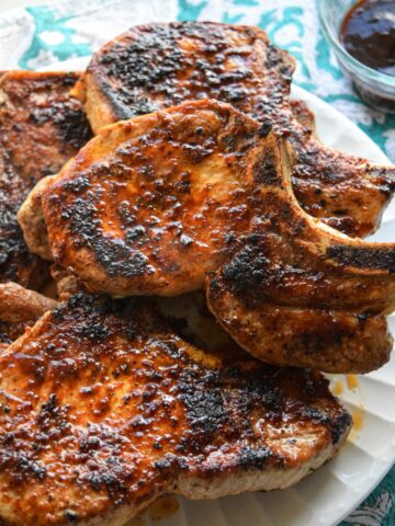 Pork Loin Chops with Molasses BBQ Sauce