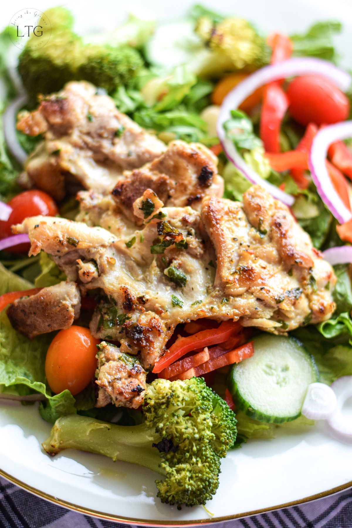 Boneless Chicken Thighs and Salad