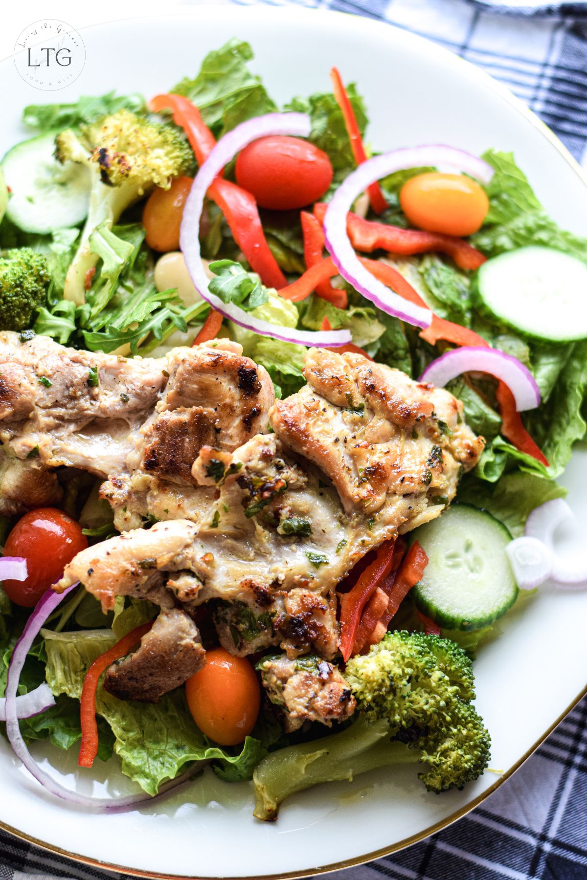 Boneless Chicken Thighs and Salad