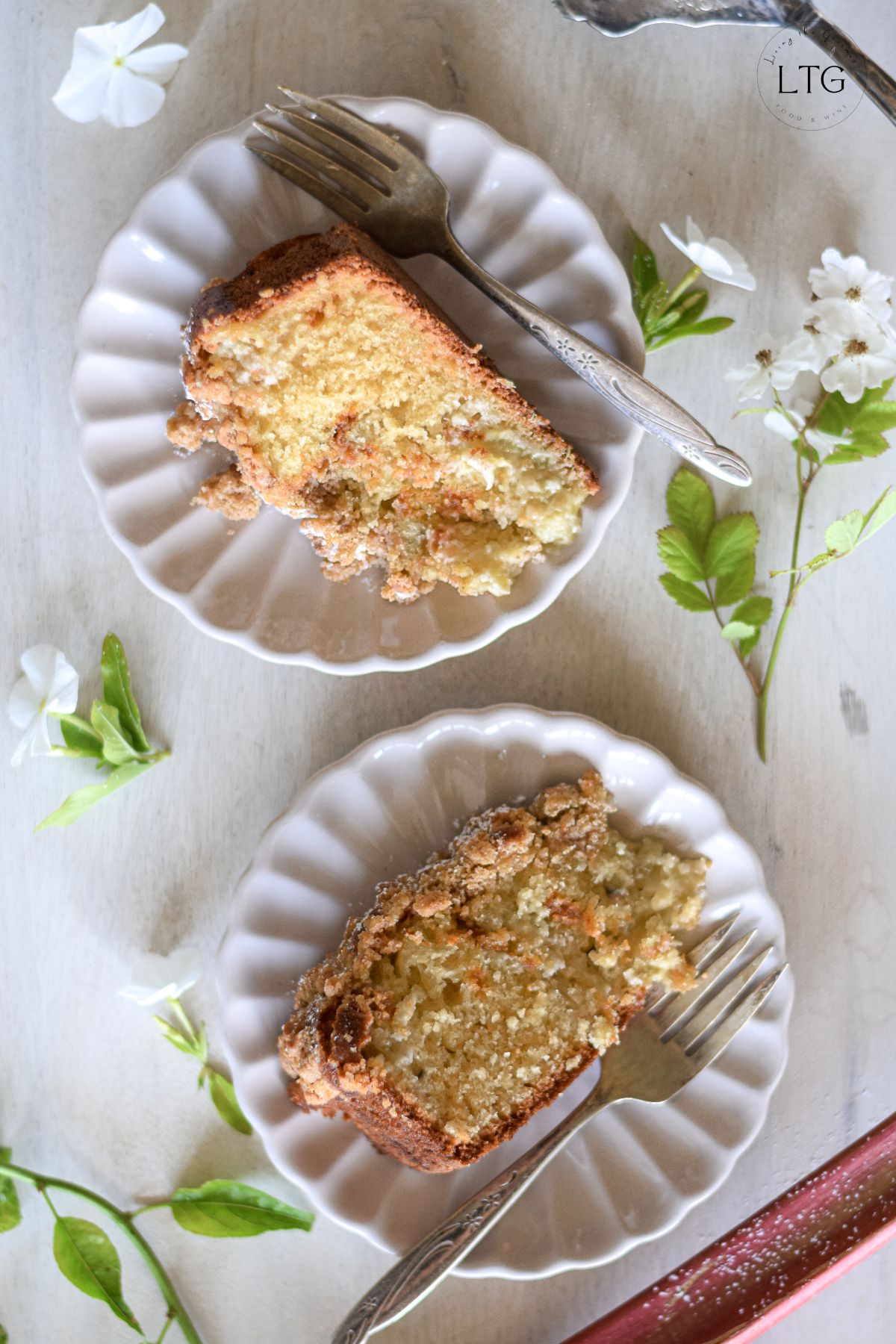 Rhubarb Coffee Crumb Cake