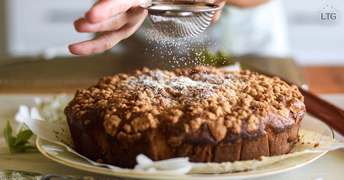 Rhubarb Coffee Crumb Cake