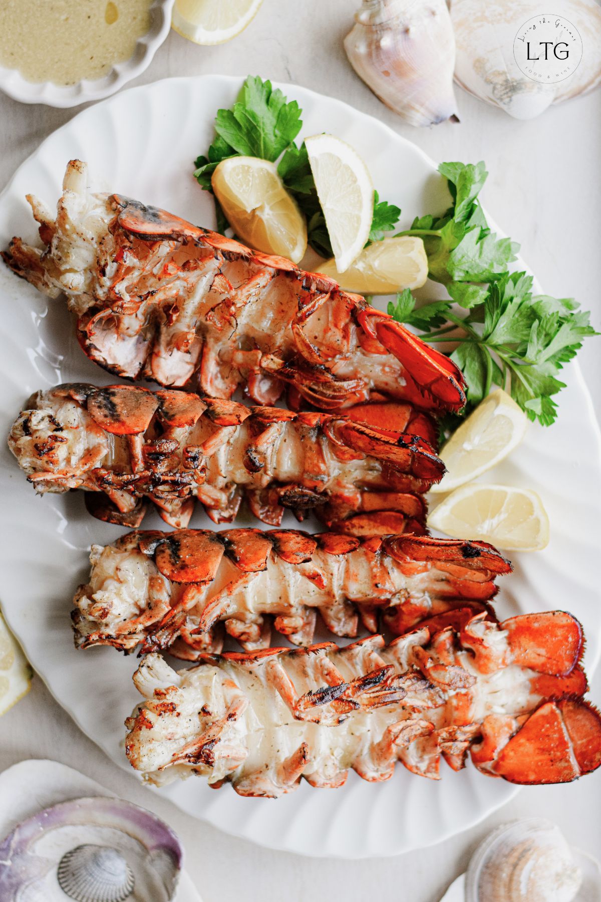 Grilled Lobster Tails with Lemon Garlic Butter