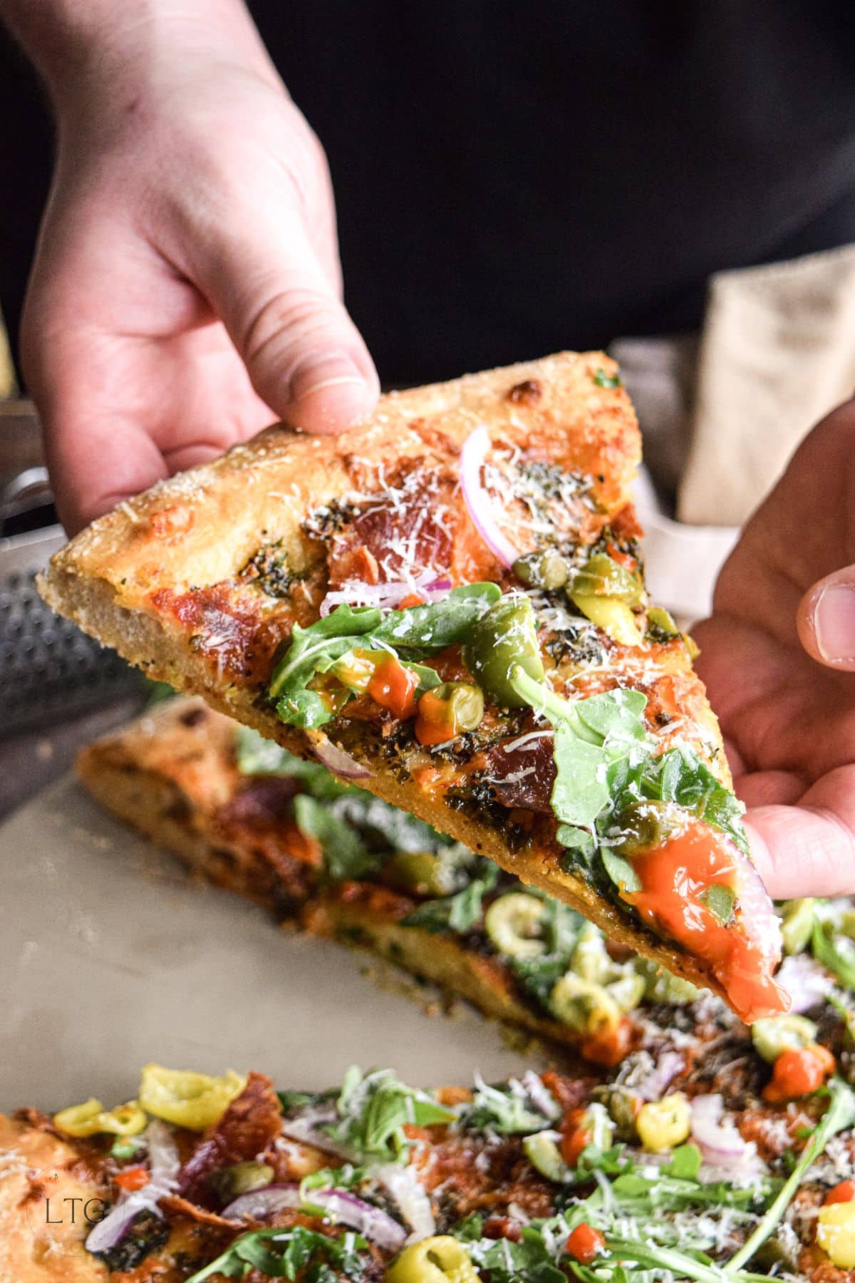 Arugula Salami Pizza