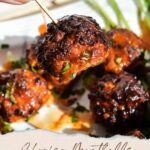 Chorizo Meatballs with Hot Honey Sauce