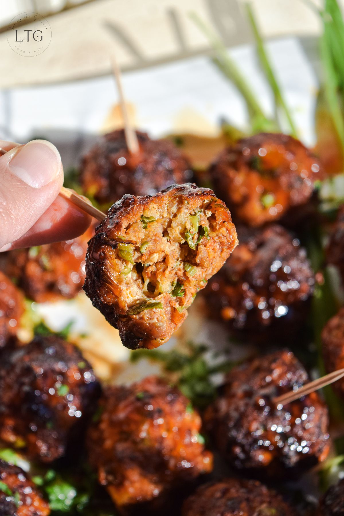 Chorizo Meatballs with Hot Honey Sauce
